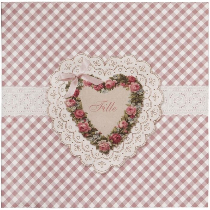 Clayre & Eef Glückwunschkarte Geburt 13,5x13,5 cm französisch