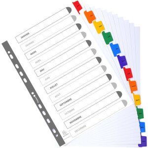Exacompta Register DIN A4 mit 12 Taben, Farbe: Schwarz,...