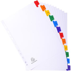 Exacompta Register DIN A4 mit 12 Taben, Farbe: Schwarz, Größe: A4