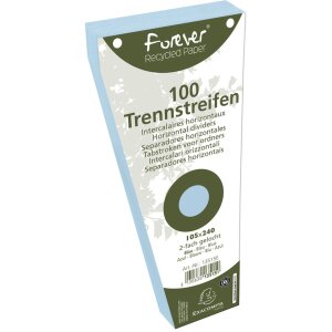 Packung mit 100 Trennstreifen gelocht trapezförmig...