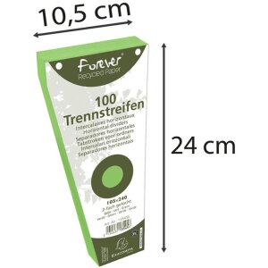 Packung mit 100 Trennstreifen gelocht trapezförmig...