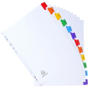 Exacompta Register DIN A4 12 Taben Karton 160 g Büroorganisation