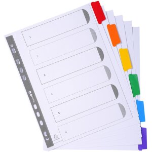 Exacompta Register DIN A4 mit 6 Taben, Manila, Größe A4