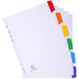 Exacompta Register DIN A4 mit 6 Taben, Manila, Größe A4