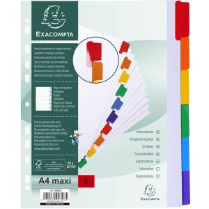 Exacompta Register DIN A4 mit 6 Taben, Manila, Größe A4