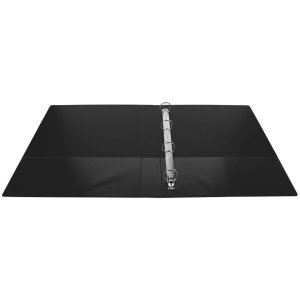 Ringbuch aus festem PP 2,3mm mit 4 Ringen 25mm in D-Form 47mm Rücken, 3 Außen- und 2 Innenhüllen, Krea Cover, DIN A4 Überbreite Schwarz