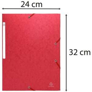Exacompta Sammelmappe A4+ Scotten 3 Klappen Rot 35mm Rücken Maxi Capacity