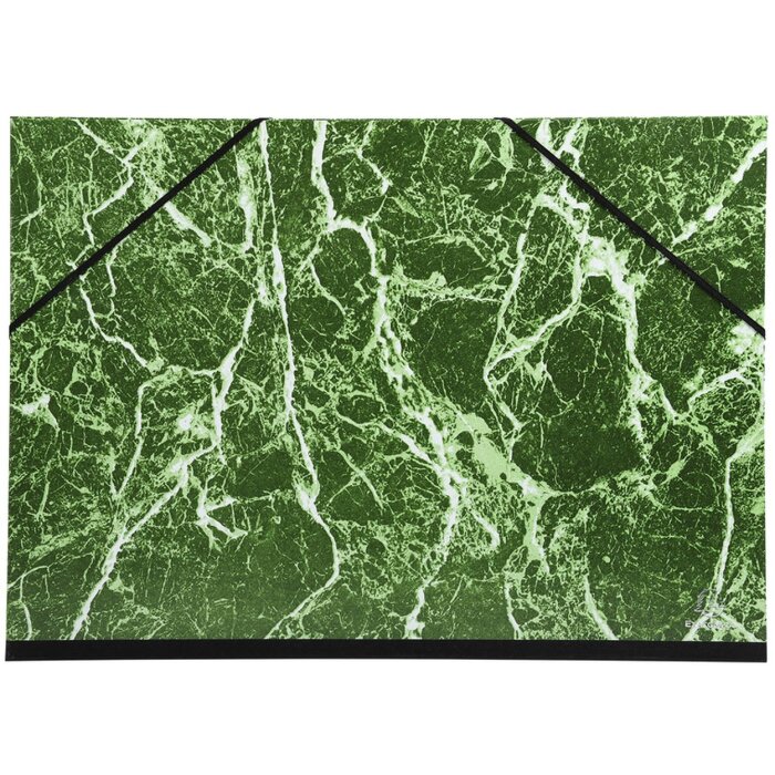 Exacompta 635E Zeichenmappe MARMOR grün 37x52 cm 2 Gummizüge verstärkter Rücken