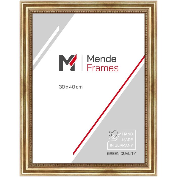 MendeFrames Bilderrahmen H450 Antik gold 24x30 cm mit Museumsglas