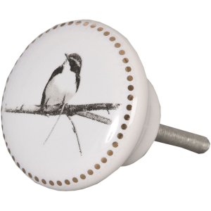 Clayre & Eef 62344 Türknopf 4 cm Weiß Grau...