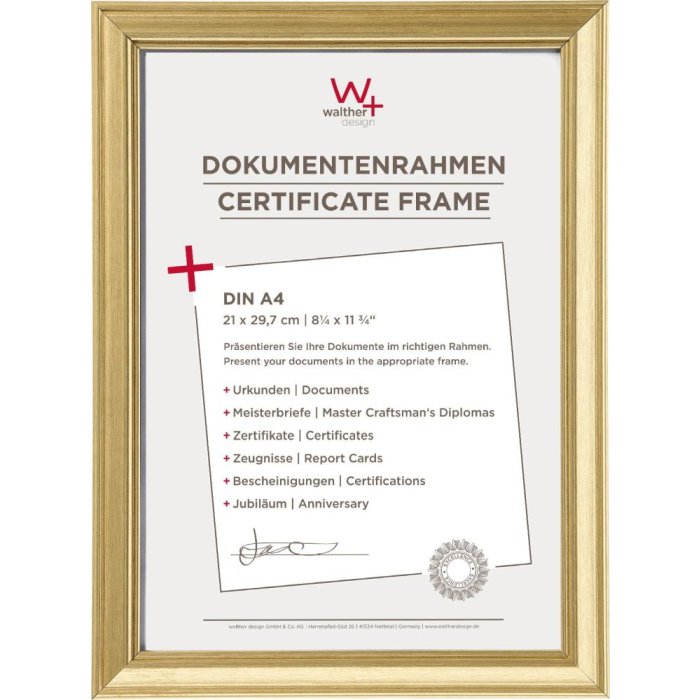 Walther Bilderrahmen Lounge gold 21x29,7 cm A4 Holzoptik