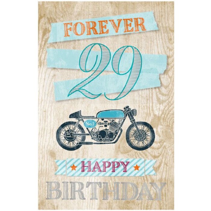 ARTEBENE Karte Birthday Motorrad Forever 29 in Schwarz Gr. Einheitsgröße