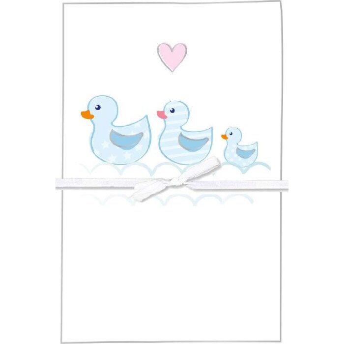 ARTEBENE Karte Geburt Entchen bleu Schleife