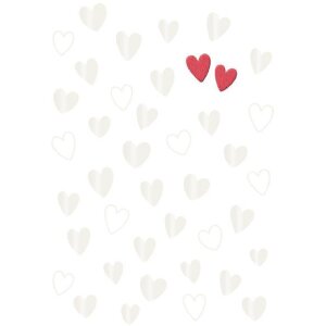 ARTEBENE Karte Stickerei Hochzeit Herzen weiß standard