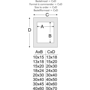 Deknudt Holzrahmen S40A dunkelbraun 50x70 cm mit Passepartout 40x60 cm