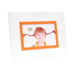 Fotorahmen S67JK 15x20 cm weiß mit Kante orange