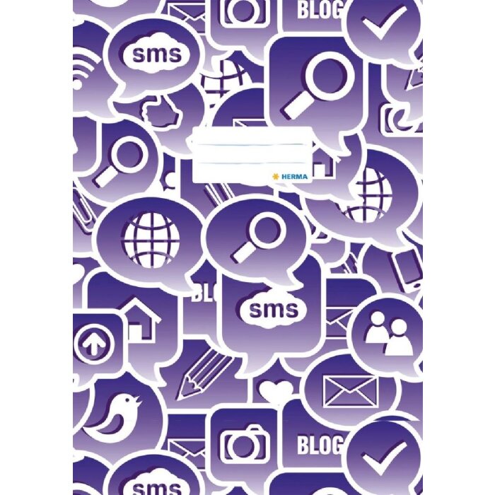 HERMA 19055 Heftschoner A4 Social Icons violett Polypropylen