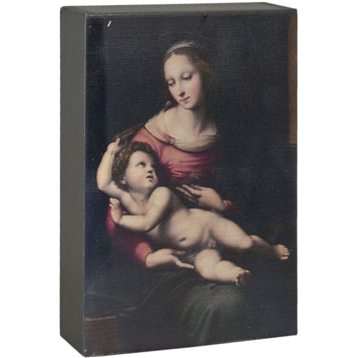 Clayre & Eef Madonna MDF Block bedruckt 10x4x15 cm