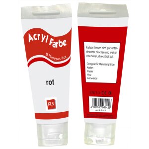 KLS Acryl Künstlerfarbe 75 ml rot für Karton Papier Holz Leinwände