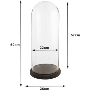 Clayre & Eef 5GL0009 Glasglocke Ø 26x60 cm mit...