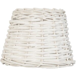 Clayre & Eef 6LAK0258W Lampenschirm Rattan weiß...