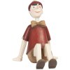 Clayre & Eef 6PR0658 Dekofigur sitzend PINOCCHIO rot 15x11x14 cm