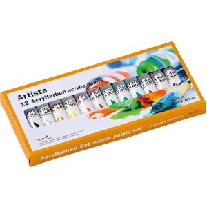 Acrylfarben, 12 Farben sortiert