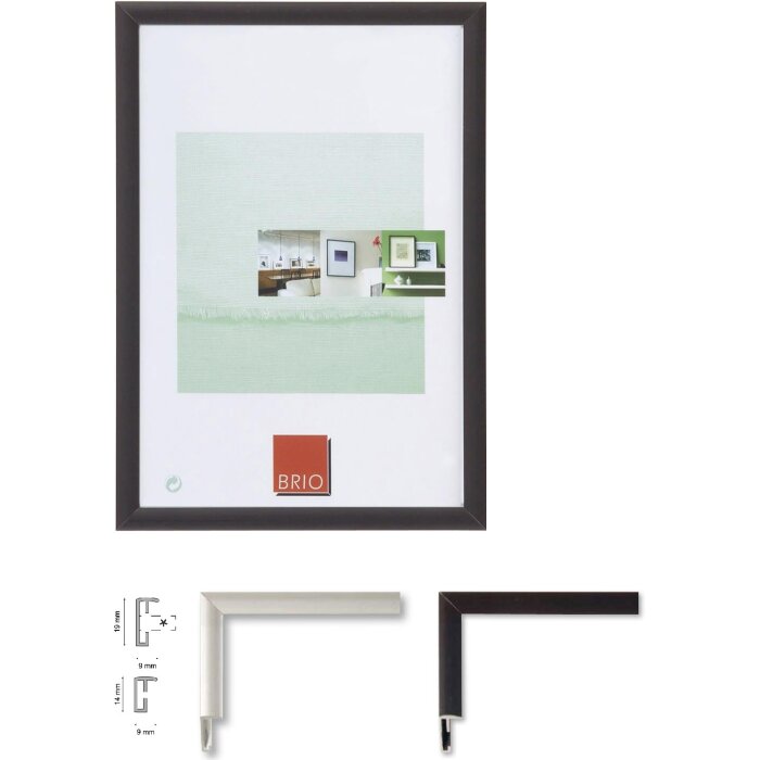 Ramă foto Ceanothe Tekno din aluminiu, profil bloc îngust, schimbătoare, negru, argintiu, alb