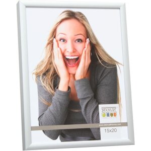 Rama foto din aluminiu Deknudt S024, profil subțire 10x15 cm, mat argintiu, până la 70x100 cm