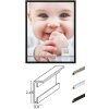 Rama foto din aluminiu Deknudt S024, profil subțire 10x15 cm, mat argintiu, până la 70x100 cm