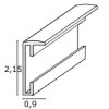 Rama foto din aluminiu Deknudt S024, profil subțire 10x15 cm, mat argintiu, până la 70x100 cm