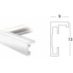 Rama foto Henzo Manhattan, profil îngust, cu passepartout diagonal alb, 10x15–70x100 cm