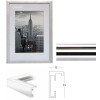 Rama foto Henzo Manhattan, profil îngust, cu passepartout diagonal alb, 10x15–70x100 cm