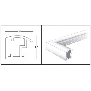 Rama foto Henzo Alurahmen Portofino cu sticlă premium, diverse culori, 10x15–50x70 cm