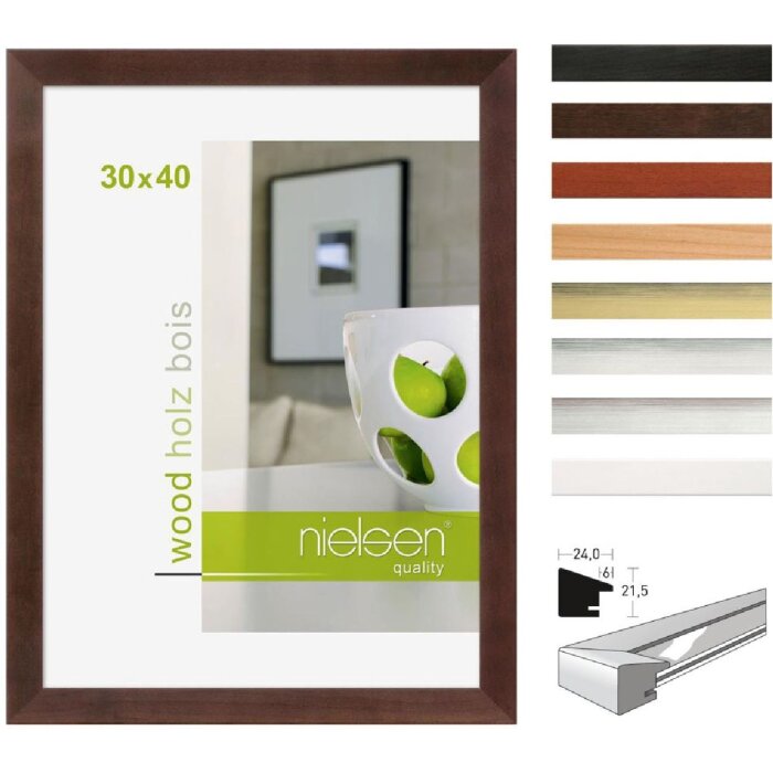 Rama foto Nielsen Essential din lemn, profil mediu înclinat spre interior