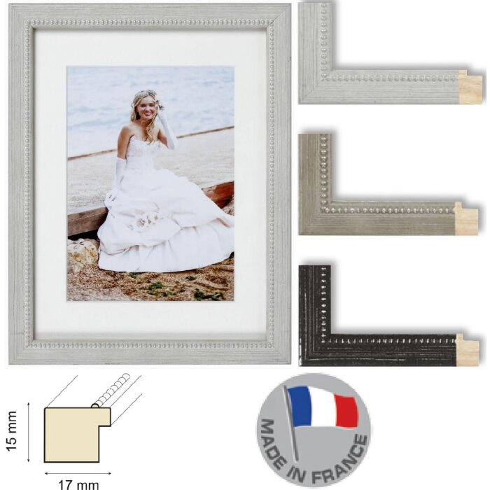 Rama foto Ceanothe Perle din lemn, structură de perle, 10x15–40x50 cm