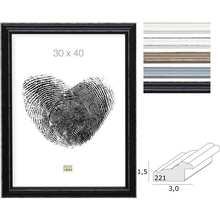 Deknudt Landhausrahmen S221 Holzrahmen 10x15 cm bis 50x70 cm Hoch Quer