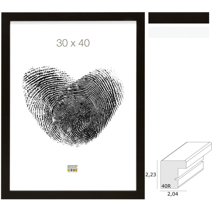 Ramă foto Deknudt S40R din lemn masiv, profil bloc 10x15 cm – 50x70 cm