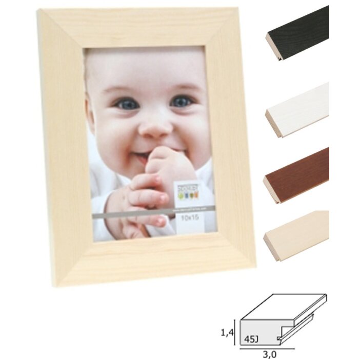 Deknudt Holzrahmen S45J Basic, breites Flachprofil, 3 cm, mit Aufsteller