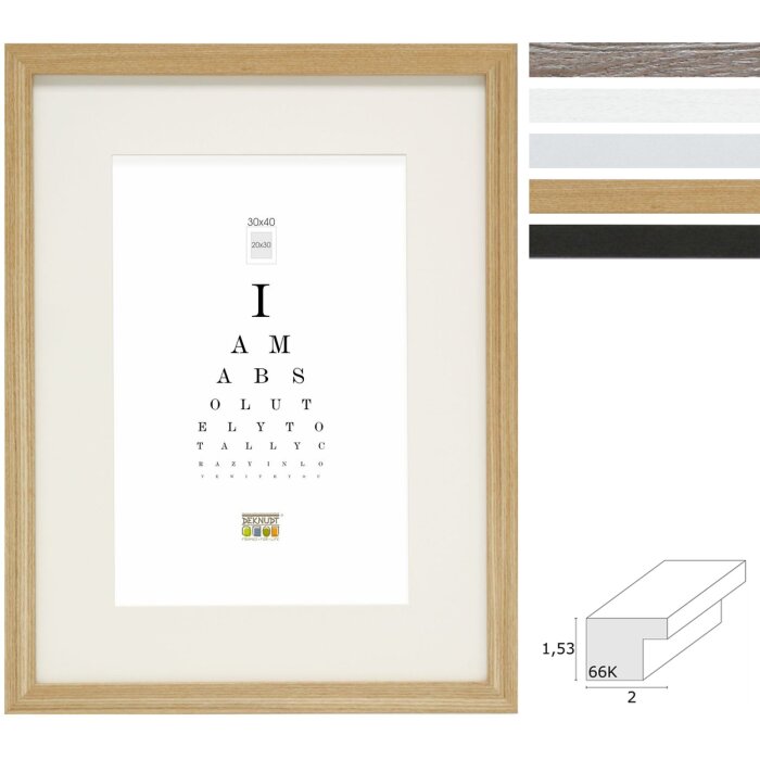 Rama foto Deknudt S66K cu profil bloc și passepartout 10x15 cm până la 70x100 cm