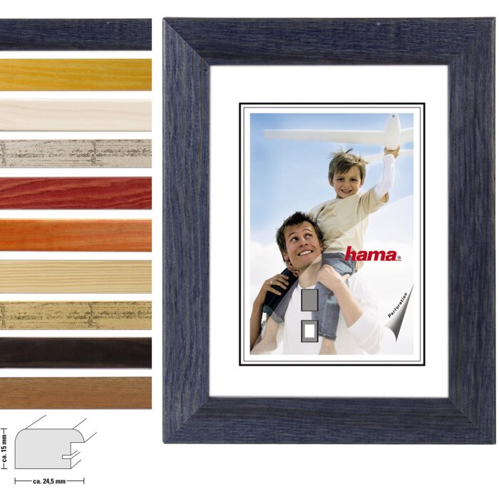 Rama foto Hama Riga din lemn cu profil bloc rotunjit