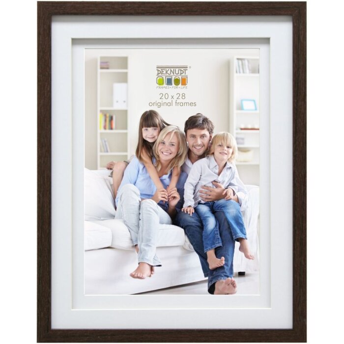 Rama foto Deknudt S65KQ1 din lemn maro cu pasepartout dublu
