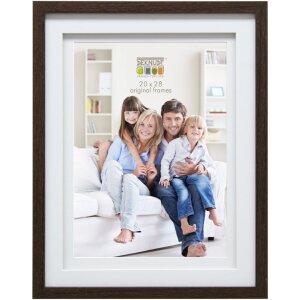 Rama foto Deknudt S65KQ1 din lemn maro cu pasepartout dublu