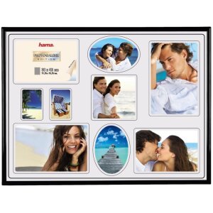 Ramă foto Madrid, neagră, modernă, din plastic, cu sticlă reflex