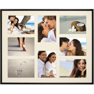 Ramă foto Madrid, neagră, modernă, din plastic, cu sticlă reflex