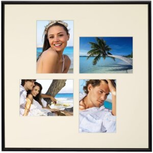 Ramă foto Madrid, neagră, modernă, din plastic, cu sticlă reflex