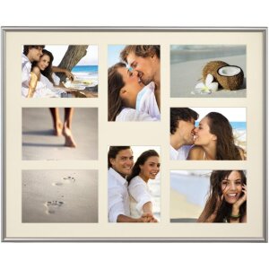 Ramă foto Madrid argintie, pentru fotografii 10x15 cm și 13x18 cm