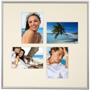 Ramă foto Madrid argintie, pentru fotografii 10x15 cm și 13x18 cm