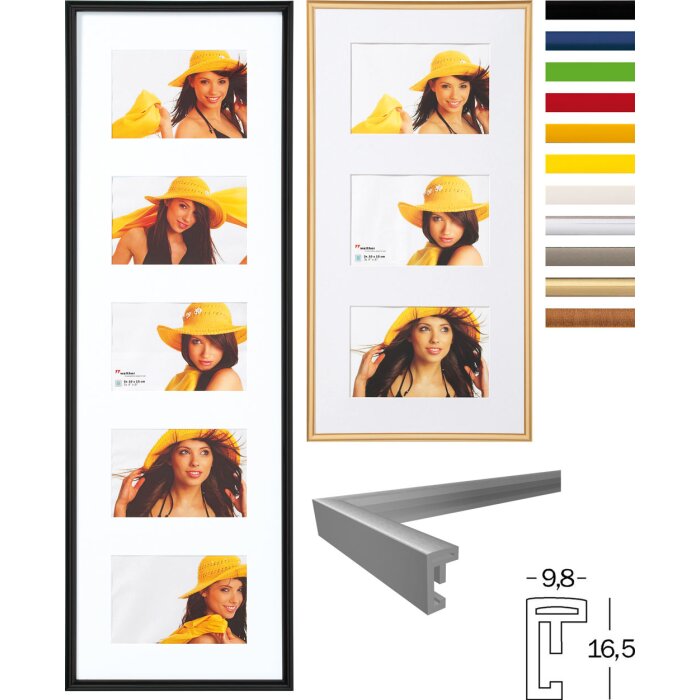 Rama foto Walther New Lifestyle pentru 3-5 fotografii, dimensiuni 10x15, 13x18, 15x20 cm, din plastic