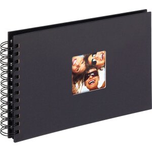 Album spiral Walther FUN 23x17 cm / 30x30 cm, 40 sau 50 fețe negre fără pergamin